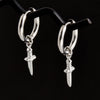 Punk Witch Ear Piercing Round Hoop Pins Cat Star Dangle Earring Stainless Steel Cross Earrings For Women Men Accessories Jewelry - Image 5