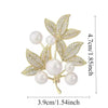 Pearl Maple Leaf Rhinestone Brooches For Women Elegant Metal Fixed Clothing Pins Daily Jewelry Accessories - Image 6
