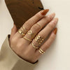 Punk Geometric Silver Color Chain Wrist Rings for Women and Men, Charm Hip Hop Chain Open Rings Set, Couple Jewel - Image 18