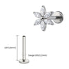 Titanium 16G Marquise Flower CZ Labret Stud Helix Conch Cartilage Tragus Flat Back Piercing Body jewelry - Image 15