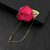 1 Pcs Ribbon Men Rose Flower Golden Leaf Brooch Pin Suit Lapel Men Wedding Boutonniere Brooch Jewelry - Image 24