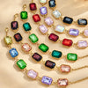 Chunky CZ Necklaces Bracelets Big Square Multi Color Zircon Necklace Bracelet Gold Plated Stainless Steel Statement Jewelry - Image 6