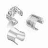 Ftcy 3PCS Chunky Gold Color Cuff Bracelets for Women Irregular Minimalist Bangle Bracelets Set Open Wide Bangle Arm Cuff Jewelry - Image 7