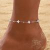 Gold Silver Anklets Bracelet for Women Gold Plated CZ Layered Stackable Chain Anklet Beach Foot Jewelry - Image 6