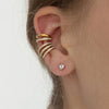 Delicate Cubic Zirconia Earrings For Women Gold Plated Stainless Steel Clip Earrings Simple Jewelry Gift - Image 5