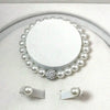 3 Pcs set Imitation Pearl Fireball Necklace Bracelet Earring Stud Jewelry Set Silver Color Crystal Stone Elegant Bridal Jewelry - Image 7