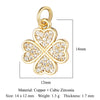 5pcs/Lot Star Heart Key Copper Cubic Zircon Charms Clover Lightning Horseshoe Racket Moon Bracelet Earring Necklace Pendant - Image 18