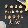 16pcs KC Gold Ocean Series Charms (Shells/Starfish 1pc per Design) Ideal for Crafting Necklaces, Bracelets Earrings" - Image 6