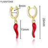 Yellow Red Small Chili Hoop Earrings For Women Girl Creative Silver Ear Buckle Earrings Gifts Female Jewelry - Image 6