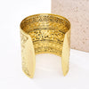 Gold/Silver Plated Alloy Carved Wide Cuff Bracelet Adjust Women's Open Cuff Bangle Gothic Ethnic Punk Style Bracelet - Image 5