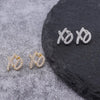 Hip Hop Ice Out Xo Square Huggie Earrings Cubic Zirconia Earrings Jewelry Gifts for Men and Women - Image 1