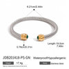 Minimalist Stone Green Peacock Stainless Steel Ribbed Bracelet Stackable Ring Women's Accessories Party Gift - Image 9