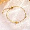 Stainless Steel Gold Color Cross Chain Bracelet for Women Shiny CZ Zircon Charm Hand Bracelet Wedding Jewelry Gift - Image 7