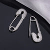 Classic Geometric Paper Clip Stud Earrings Silver Plated Shiny Zircon Wedding Party Jewelry Gift for Women - Image 3
