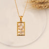 Zirconia Tarot Card Necklace Classic Tarot Queen Lover Magician Moon Wealth Amulet Stainless Steel Jewelry - Image 13