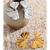 Stainless Steel Metal Flower Stud Earrings for All Occasions Pvd Plated Statement Jewelry - Image 4