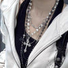 Cross Pearl Vintage Necklace Multi Layer Bead Necklace Women Charm Personalized Sweater Chain Choker Jewelry Accessories - Image 8