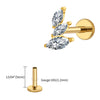 Titanium 16G Cluster Marquise CZ Tragus Helix Stud Conch Lobe Rook Cartilage Leaf Climber Flat Back Labret - Image 23