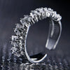 Zircon Shiny Chic Resizable Double Student Opening Rings for Woman Silver Color Gothic Finger Jewelry Wedding Party - Image 5