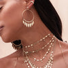 Geometric Rhombus Shaped Small Charm Choker Y Lariat Three Layer Women Neckace Gold Color Jewelry - Image 4