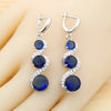 Classic Blue Zirconia Silver Jewelry Sets for Women Earrings Necklace Pendant Ring Bracelet Wedding Gift - Image 5