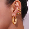 La. Muses Delicate Oval Zircon Stamen Stainless Steel Earrings For Women Female Quality Jewelry Gift - Image 5