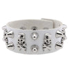 Wide PU Leather Skull Bracelet Punk Bracelet Adjustable Goth Cuff Bracelet Gothic Rivet Buckle Wristband For Women Men Jewelry - Image 5
