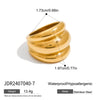 Ars Stainless Steel Chunky Dome Rings Gold Plated Wide Band Ring for Women Statement Two Tone Rings Minimalist Accessories - Image 7