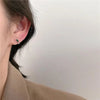 Sell Silver Squre Green Hoop Earrings for Women Silver Ear Studs Initial Earrings - Image 4
