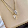 Silver Plated Golden Marquise Series Zircon Ring Necklace For Women Engagement Wedding Simple Jewelry Set - Image 1