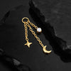 Titanium Dangle Star Moon Earring Charm Triple Drop Chains Cartilage Helix Earlobe Piercing Attachment - Image 2
