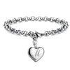 silver noble Heart 26 Letteres chain Bracelets for women party wedding Jewelry gifts - Image 25