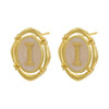 Enamel A-Z 26 Initial Letter Stud Earrings for Women Vintage Gold Plated Hollow Alphabet Oval Earrings Charm Jewelry - Image 12