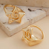 2Pcs/Set Vintage Punk Irregular Hollow Star Metal Open Rings for Women Gothic Adjustable Couple Rings Y2K Wed Jewelry - Image 6
