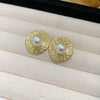 Korean Irregular Baroque Bimitation Pearl Round Stud Earring for Women Gold Color Earring Jewelry Simple Valentine's Day Gift - Image 3