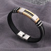Stainless Steel Bracelets Men Wrist Band Black Grooved Rudder Silicone Mesh Link Insert Punk Wristband Casual Bangles - Image 8