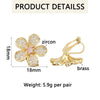Sparkling Zirconia Clip on Earrings for Women Flower Non Pierced Ear Clips Bridal Party Jewelry - Image 4