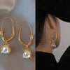 Metal Twisted Line Vintage Imitation Pearl Earrings Elegant Dangle Earrings Design Women Jewelry Accessories - Image 1