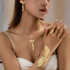 Retro Exaggerated Gold Color Phoenix Wings Bird Pendant Necklace Earrings Bracelet Set for Women Personality Jewelry Sets - Image 1
