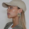 Miranda Stainless Steel Vintage Inspired Rectangular Earrings Both Gold And Silver Pvd Plated Texture Daily Jewel - Image 1