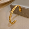 Vintage Sun Star Moon Smooth Cuff Bracelet for Women Chic Gold Plated Stainless Steel Wrist Bangle Bracelets Ethnic Jewelry - Image 3
