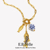 Golden Plated Stainless Steel Paper Clip Chain Fish Charm Necklace Women Men Jewelry - Image 1