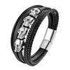 Multi-layer Bracelet Punk Stainless Steel Charm Magnetic Black Men's Leather Bracelets Skull Braided Bangles Jewelry - Image 14