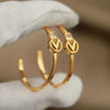 Design Zirconia Letter V Stud Earrings for Women Jewelry C Shaped Earrings Gift - Image 4