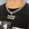 Ulj Men Women Hip Hop realhasta lamuerte Letter Pendant Necklace 12MM Cuban chain Iced out Bling Hiphop Charm Jewelry - Image 1