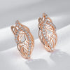 Crystal Flower Dangle Earrings for Women Rose Gold Color Zircon Daily Jewelry - Image 5