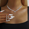 Rhinestone V Necklace and Drop Earrings Bridal Jewelry Set with Optional Bracelet - Image 12