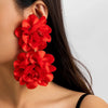 Exaggerated Satin Large Flower Long Tassel Drop Earrings for Women Romantic Party Wedding Earrings Jewelry Girls - Image 9
