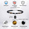 Geometric Black Glass Square Pendant Anklet, Nature Stone Bead Chain Ankle Bracelet for Men, Stainless Steel Foot Jewelry - Image 5