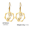 Birth Flowers Dangle Earrings Stainless Steel Gold Color Daisy Rose Snowdrop Women's Floral Earring Jewelry Birthday Gift - Image 13